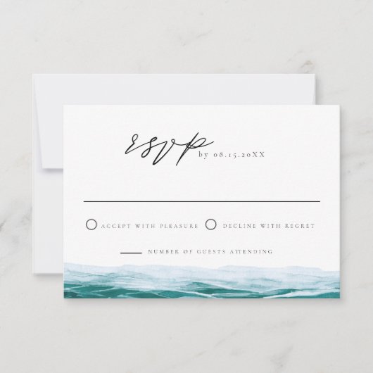 Big Sur California Oceaan Strand Tropische RSVP Ka Kaart (Voorkant)