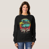 Big Sur California Retro Beach Palm Tree S Trui (Voorkant volledig)