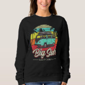 Big Sur California Retro Beach Palm Tree  S Trui (Voorkant)