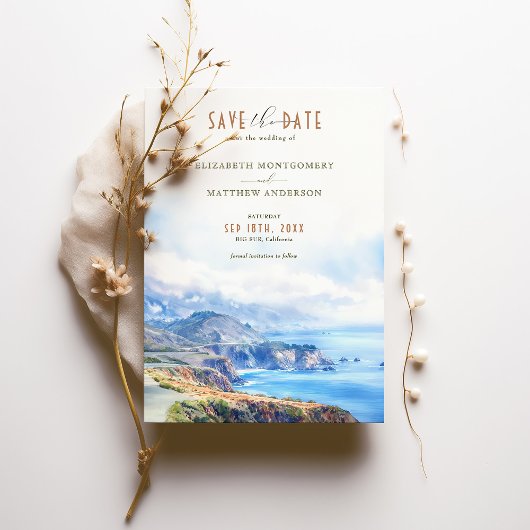 Big Sur California - Save the Date Kaart
