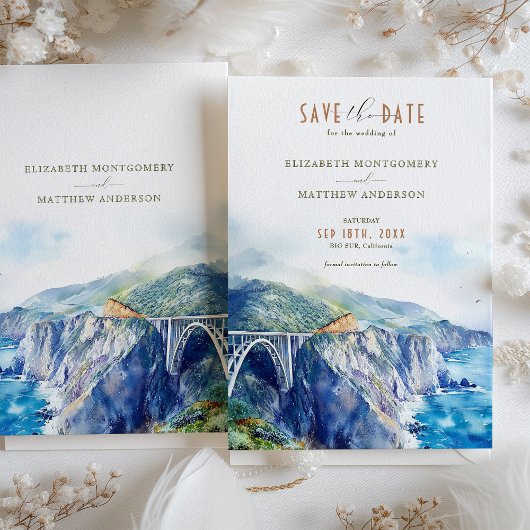 Big Sur California - Save the Date Kaart