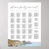 BIG SUR CALIFORNIA Skyline Wedding Seding Chart Poster (Voorkant)