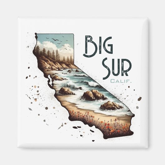 Big Sur California Souvenir Gift Magneet (Voorkant)