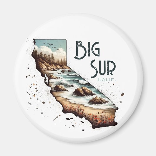 Big Sur California Souvenir Gift Magneet (Voorkant)