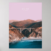 Big Sur, California Travel Artwork Poster (Voorkant)