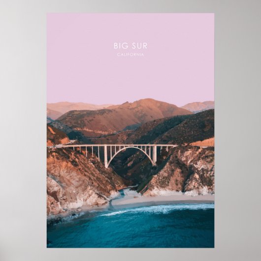 Big Sur, California Travel Artwork Poster (Voorkant)