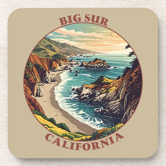 Big Sur California Verenigde Staten Bier Onderzetter (Voorkant)