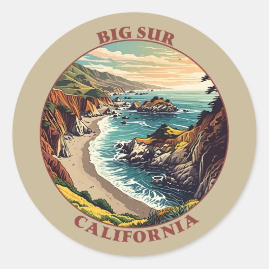 Big Sur California Verenigde Staten Ronde Sticker (Voorkant)