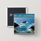 Big Sur California Vierkante Button 5,1 Cm (Voorkant /achterkant)