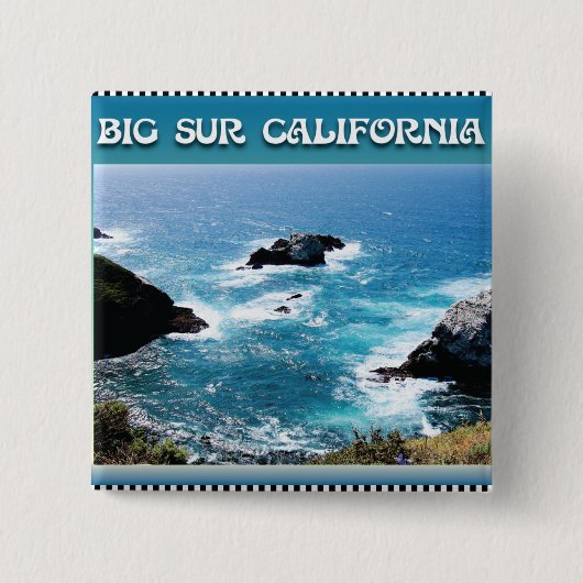 Big Sur California Vierkante Button 5,1 Cm (Voorkant)