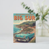 Big Sur California Vintage Travel Briefkaart (Staand voorkant)