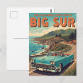 Big Sur California Vintage Travel Briefkaart (Voorkant / Achterkant)
