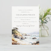 Big Sur California Watercolor Landscape Birthday Kaart (Staand voorkant)