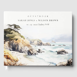 Big Sur, California Watercolor Landscape Wedding Gastenboek