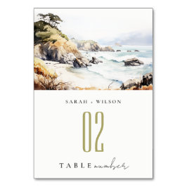 Big Sur, California Watercolor Landscape Wedding Kaart
