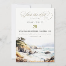 Big Sur, California Watercolor Landscape Wedding
