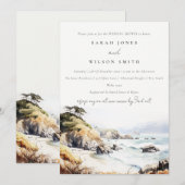 Big Sur California Watercolor Scape Wedding Shower Kaart (Voorkant / Achterkant)