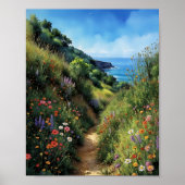Big Sur California Waterverf Poster (Voorkant)