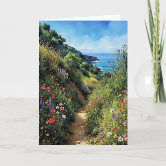 Big Sur California Waterverf Stationery Kaart (Voorkant)