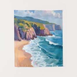 Big Sur, Californië Aquarel Kust Schildering Wandkleed