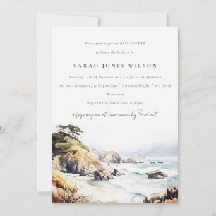 Big Sur Californië Aquarel Landschap Baby Shower Kaart