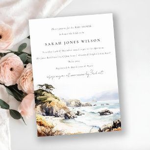 Big Sur Californië Aquarel Landschap Baby Shower Kaart