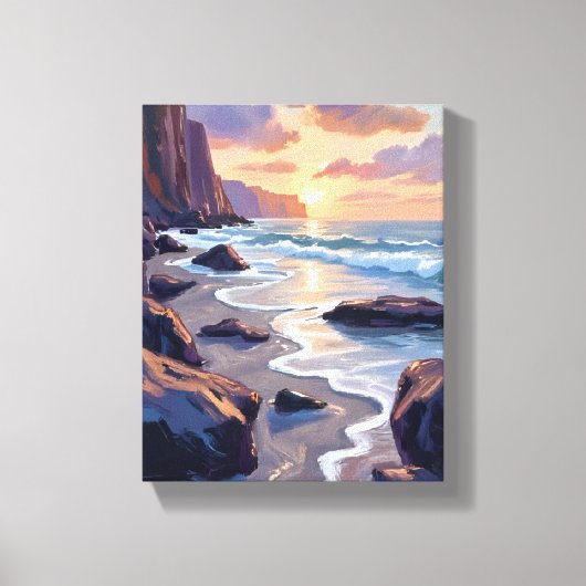 Big Sur, Californië Coastal Art Painting Canvas Afdruk (Voorkant)