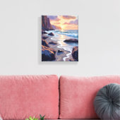 Big Sur, Californië Coastal Art Painting Canvas Afdruk (Insitu (Woonkamer))