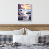 Big Sur, Californië Coastal Art Painting Canvas Afdruk (Insitu (Slaapkamer))