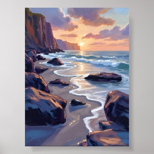Big Sur, Californië Coastal Art Painting Poster (Voorkant)