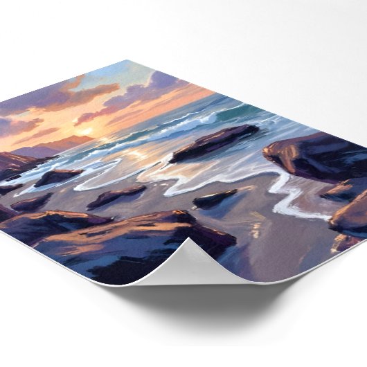 Big Sur, Californië Coastal Art Painting Poster (Hoek)