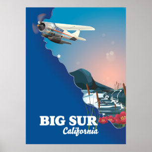 Big Sur Californië kaart Poster