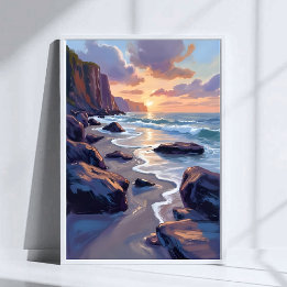 Big Sur, Californië Kust Kunst Schilderij Poster