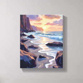 Big Sur, Californië kust kunstschilderij Canvas Afdruk