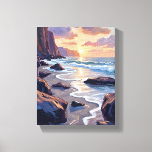 Big Sur, Californië kust kunstschilderij Canvas Afdruk