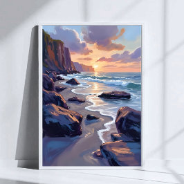 Big Sur, Californië kust kunstschilderij Poster