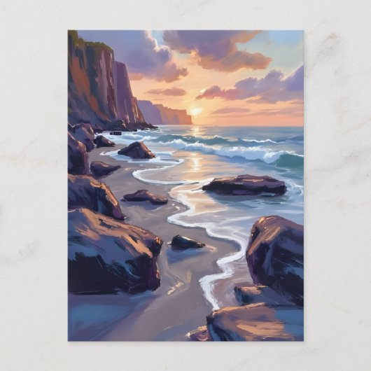 Big Sur, Californië kust schilderij Briefkaart (Voorkant)