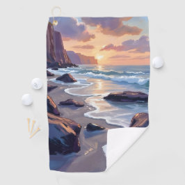 Big Sur, Californië Kust Schilderij Golfhanddoek