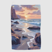 Big Sur, Californië Kust Schilderij Golfhanddoek (Voorkant)