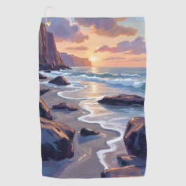 Big Sur, Californië Kust Schilderij Golfhanddoek