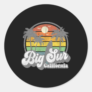Big Sur Californië Strandvakantie Retro Surfen Zom Ronde Sticker