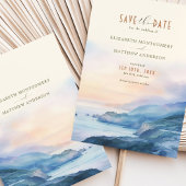 Big Sur Californië Sunset Waterverf Save the Date Kaart