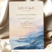 Big Sur Californië Sunset Waterverf Save the Date Kaart