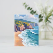 Big Sur, Californië Waterverf Ocean Painting Briefkaart (Staand voorkant)