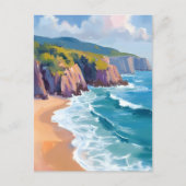Big Sur, Californië Waterverf Ocean Painting Briefkaart (Voorkant)