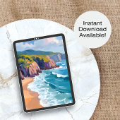 Big Sur, Californië Waterverf Ocean Painting Poster