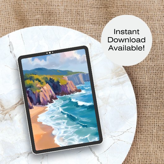 Big Sur, Californië Waterverf Ocean Painting Poster