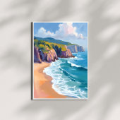 Big Sur, Californië Waterverf Ocean Painting Poster