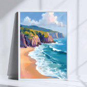 Big Sur, Californië Waterverf Ocean Painting Poster