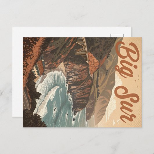 Big Sur: Cliffside Waves Briefkaart (Voorkant / Achterkant)